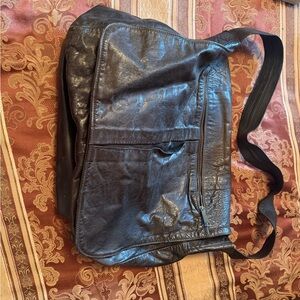 Georgetown Leather design Black Leather  Bag